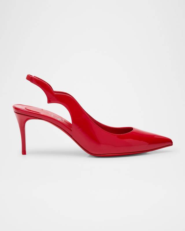 Hot Chick Patent Leather Red Sole Slingback Pumps